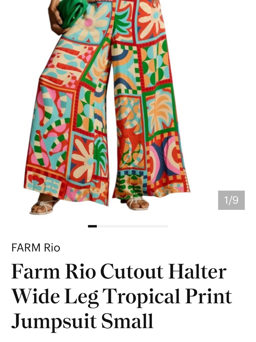 Farm Rio Romper jumpsuit wide leg, tropical jumpsuit